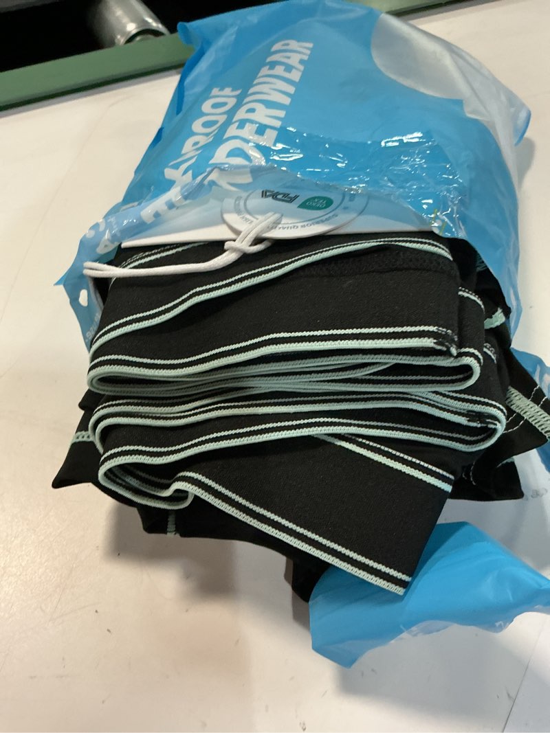 Condition photo showing As Is for carer incontinence underwear for men washable mens cotton incontinence boxer briefs with front 100ml absorbent bladder leak proof underwear 2pk-3xl black 2 black 3x-large