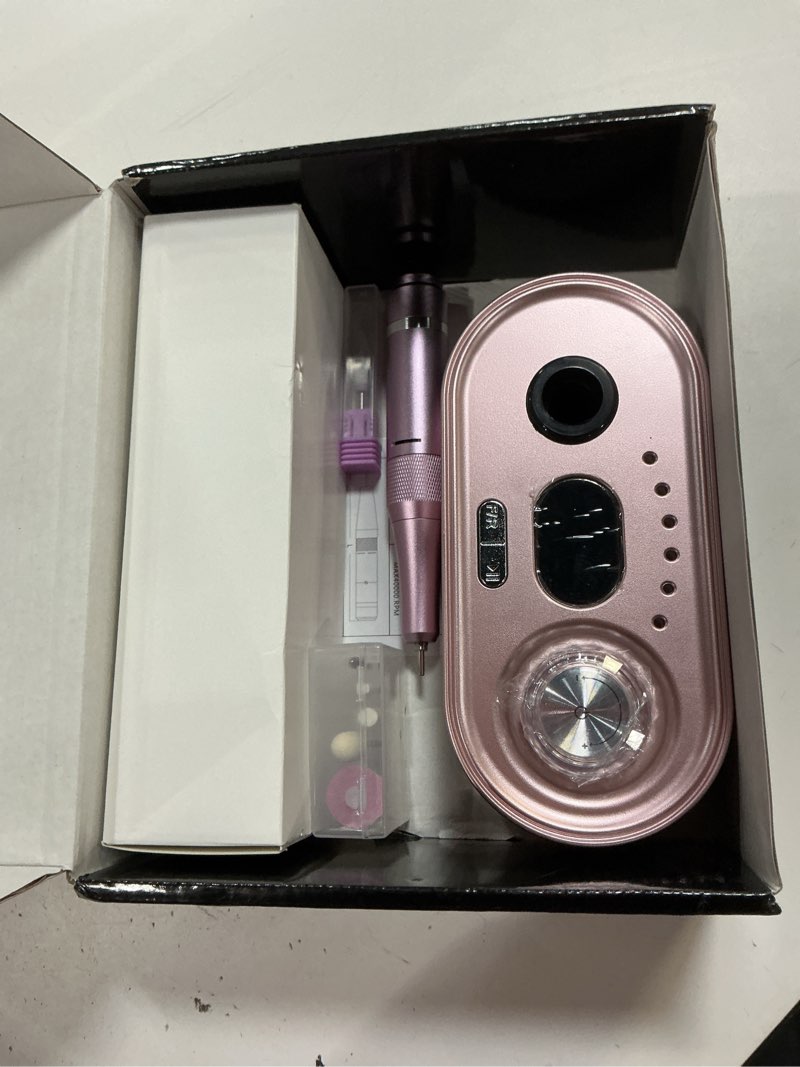 Condition photo showing Good Condition for josgloi 40000rpm electric nail file drill professional kit, drill machine with lcd display, manicure pedicure polishing acrylic gel nail grinder for salon, home use pink