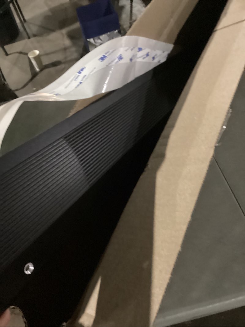 Condition photo showing As Is for Floor Transition Strip Self Adhesive Carpet Wood Tile Vinyl Flooring Laminate Transition Cover Edge Trim Gap Doorway Threshold for Uneven Floors Heights Within 5 mm (Black, 40 inches) 40 inches Black