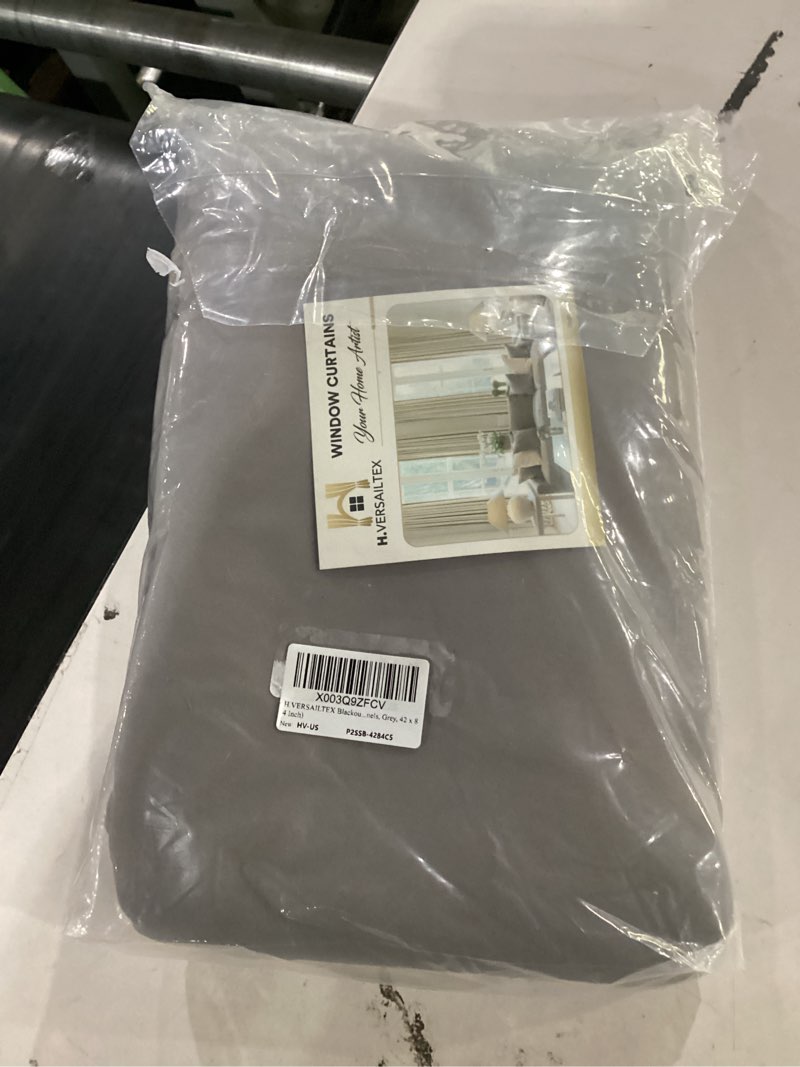 Condition photo showing New/Like New for h.versailtex blackout curtains thermal insulated window treatment panels room darkening blackout drapes for living room back tab/rod pocket bedroom draperies (2 panels, grey, 42 x 84 inch)