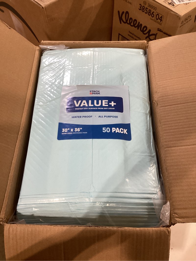 Condition photo showing Good Condition for chucks pads disposable 30x36 underpads [50-pack] incontinence chux pads absorbent fluff protective bed pads - extra large pee pads for kids, adults & elderly | leak proof puppy pads for training - xxl