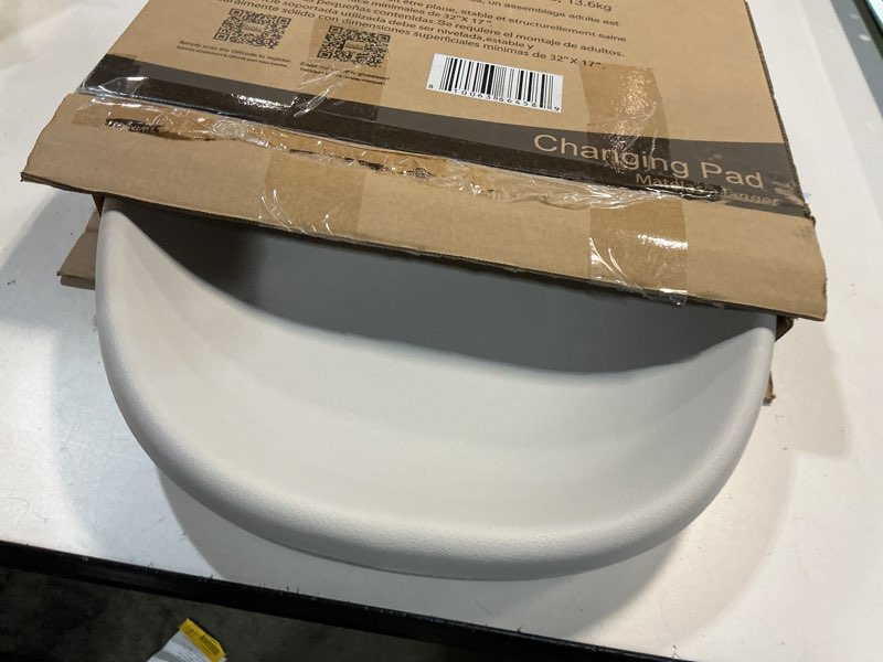 Condition photo showing As Is for Evolur Eva Baby Changing Pad in Light Gray, Soft, Lightweight and Portable Changing Pad, Fits All Changing Table, Waterproof Firm Padding