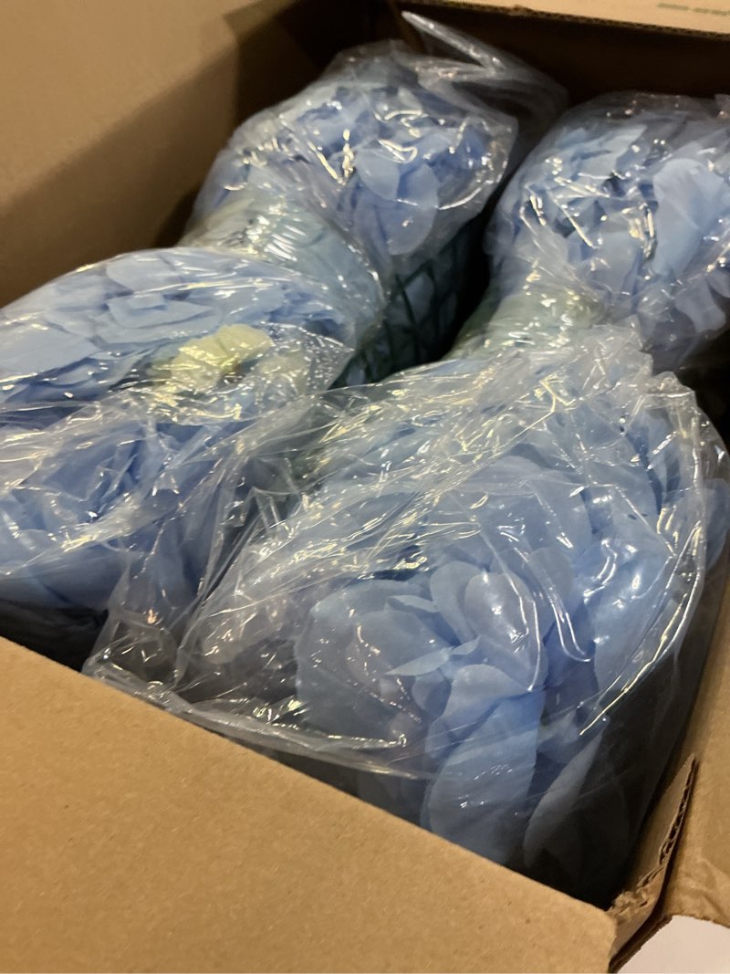 Condition photo showing New/Like New for Silk Flowers Wall Panels for Wedding Backdrop-12packs Blue Artificial Floral Wall Mat 3D Flower Wall Hydrangea Panels Plastic Handmade for Party Event Stage Photography Home Decor Blue -12pcs