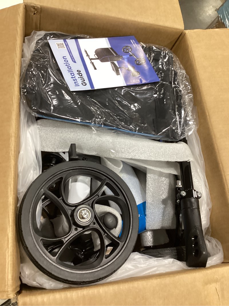 Condition photo showing Good Condition for blessreach knee scooter walker for adults foot injuries ankle surgery, knee scooters for adult, foldable steerable with dual handbrake, height adjustable handle & knee pad, 300 lbs capacity,blue