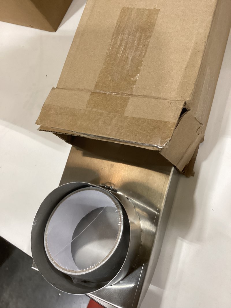 Condition photo showing item condition for Adjustable 4-inch Periscope Dryer Vent Kit, Ultra-Thin 25"-59" Telescoping Duct, Stainless Steel, fo