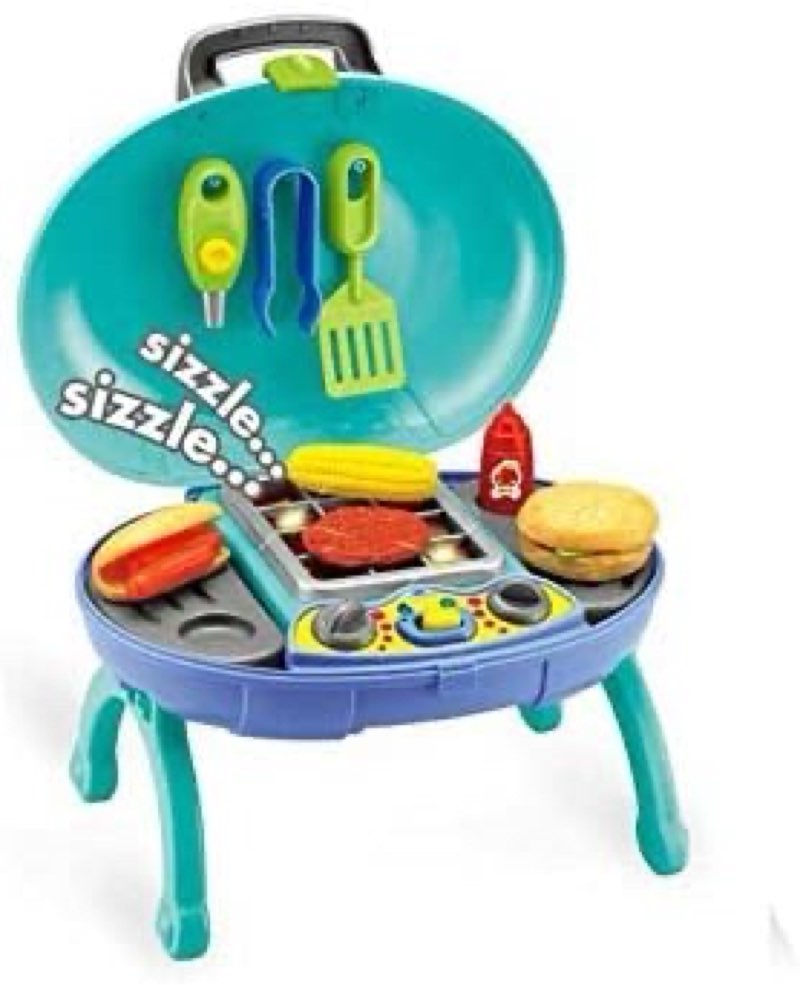 Pretend Play Barbecue Grill Play Set with Light and Sound