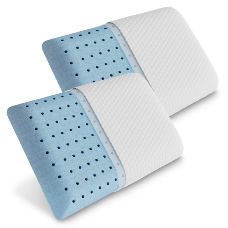 cooling bed pillow memory foam pillow for sleeping standard size with removable cover for back, side, & stomach sleepers, 2 pack