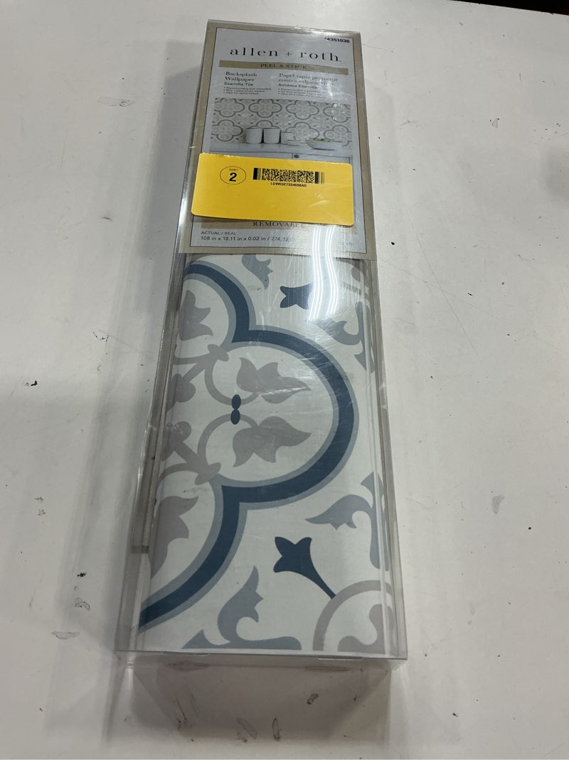 Condition photo showing New/Like New for allen + roth 18.11-in w x 108-in h self-adhesive white geometric wall decal