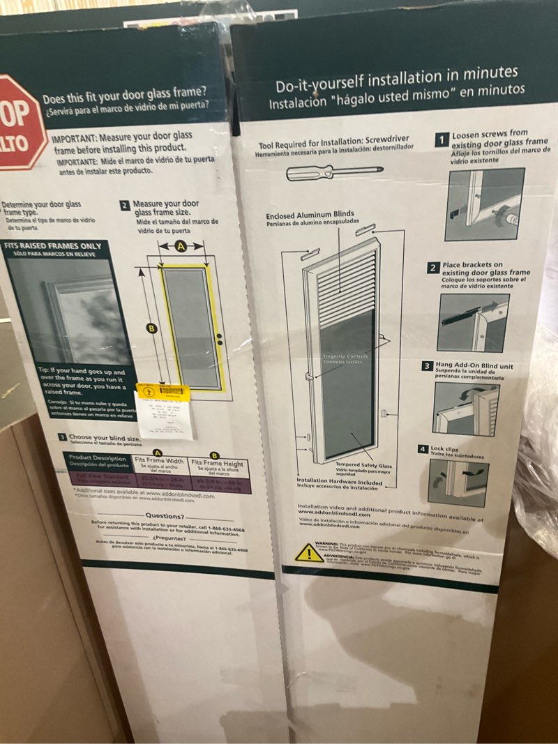 odl add on blind 0.59-in slat width 22-in x 64-in cordless white aluminum light filtering