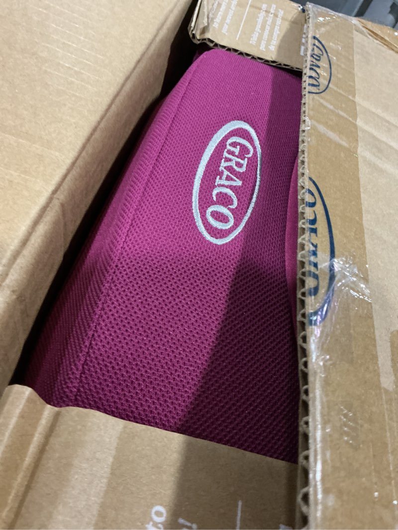 Condition photo showing As Is for graco turbobooster 2.0 backless booster car seat, trisha, easy to clean with halfway cup holders