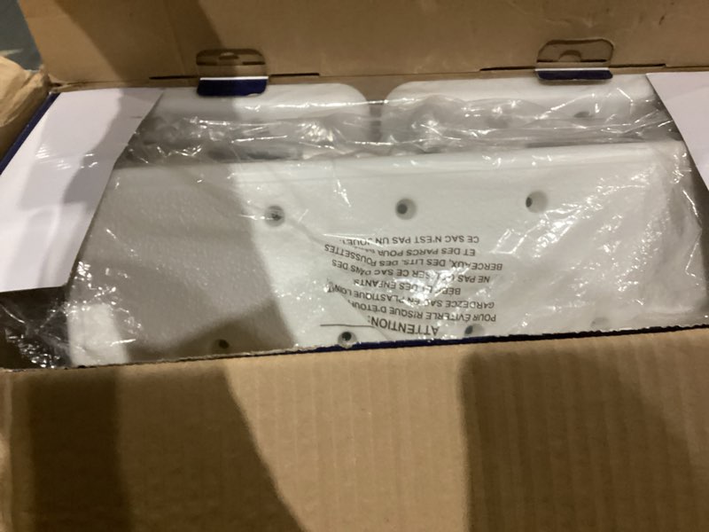 Condition photo showing As Is for Drive Medical Splash Defense Tub Transfer Bench for Bathtub - U-Shaped Shower Curtain Guard - Adjustable Height - Reversible Design - 400 Lb Capacity - Safe Bathing Aid - White