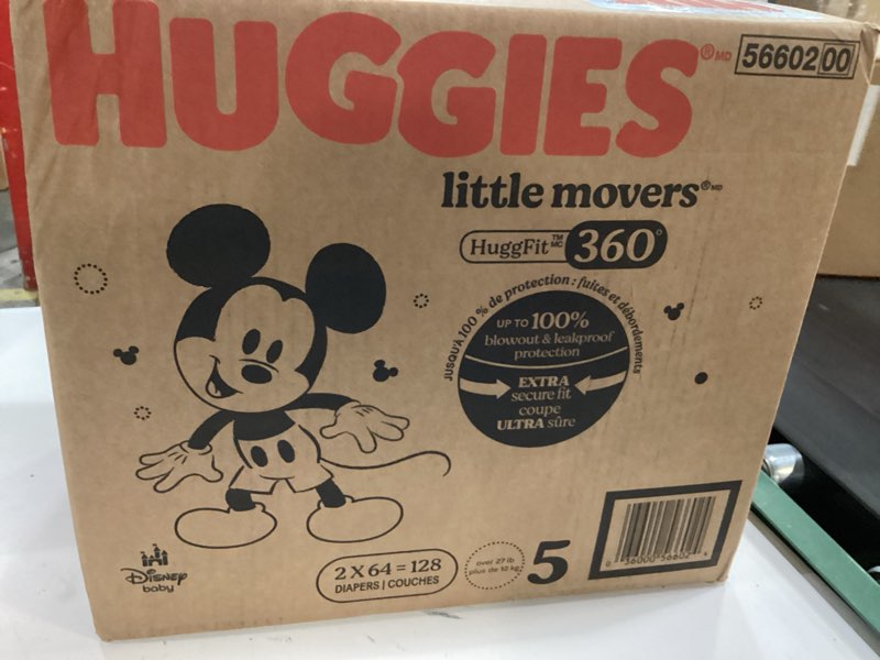 Condition photo showing New/Like New for Huggies Size 5 Baby Diapers, Little Movers HuggFit 360° Baby Diapers with 360° Waistband, Size 5 (27