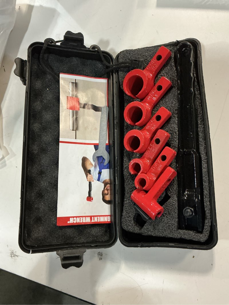 Condition photo showing Good Condition for Door Hinge Adjustment Tool, 4 in 1 Gradual Thin-Edge Design Heavy Duty Steel Hinge Gap Adjusting Wrench, Door Hinge Adjuster for Residential & Commercial Use (Threaded Connection)