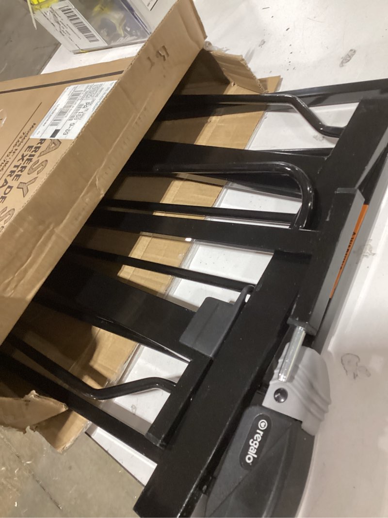Condition photo showing As Is for Regalo Easy Step Extra Tall Walk Thru Baby Gate, Bonus Kit, Includes 4-Inch Extension Kit, 4 Pack of Pressure Mount Kit and 4 Pack of Wall Cups and Mounting Kit, Black Black 29-36.5"W x 36"H