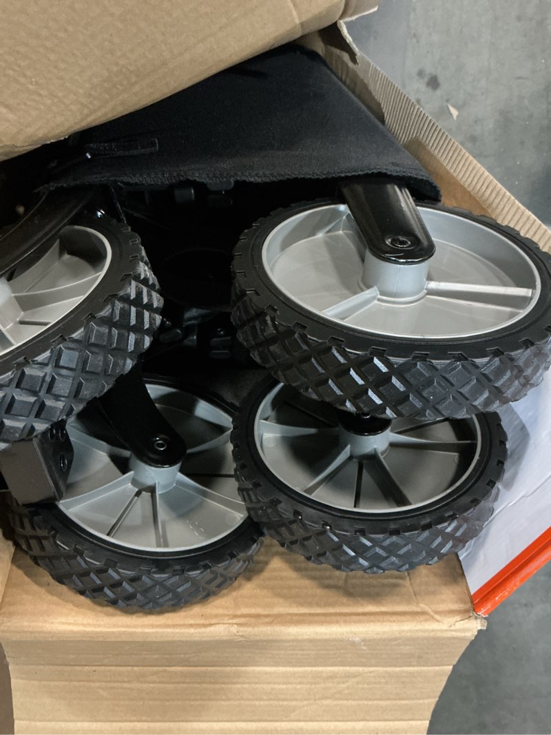 Condition photo showing As Is for ozark trail multi-purpose big bucket cart, black wagon