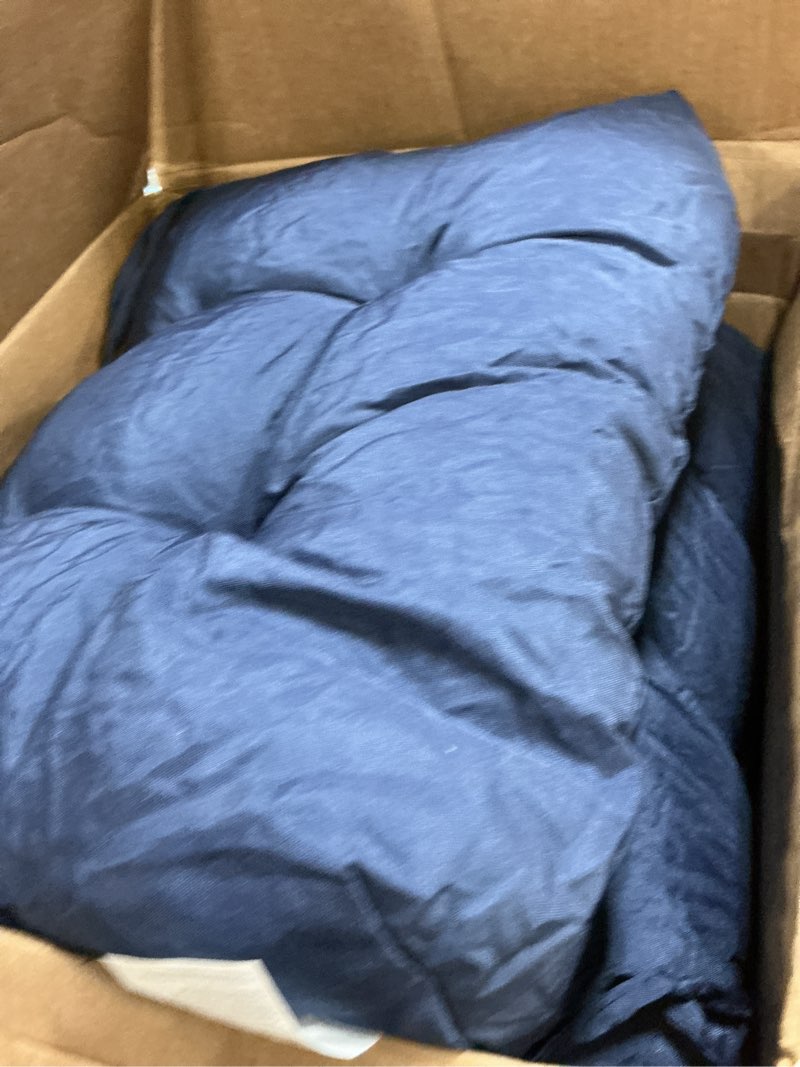 Condition photo showing As Is for 1 middle one adirondack chair cushion outdoor, memory foam high back rocking adirondack chair seat cushions pads for patio furniture, water-resistance, 44x19x4 inch (blue)