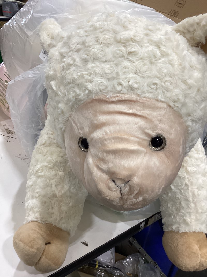 Condition photo showing Good Condition for ikasa large sheep stuffed animal plush toy,giant lamb cute jumbo soft toys,30" huge big size plushy fat oversized plushie,gifts for kids (sheep) sheep giant
