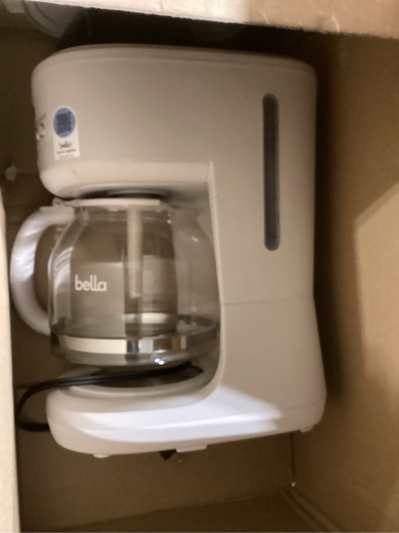 Condition photo showing Good Condition for BELLA 12 Cup Programmable Coffee Marker, Reusable Dishwasher Safe Accessories, Easy LCD diaply, Auto Shutoff, 900 watt, Oatmilk