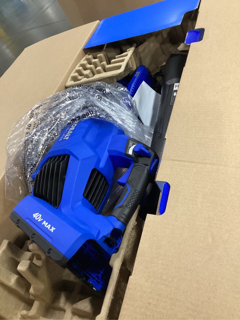 Condition photo showing As Is for kobalt gen4 40-volt cordless battery string trimmer and leaf blower combo kit 4 ah (battery & charger included)