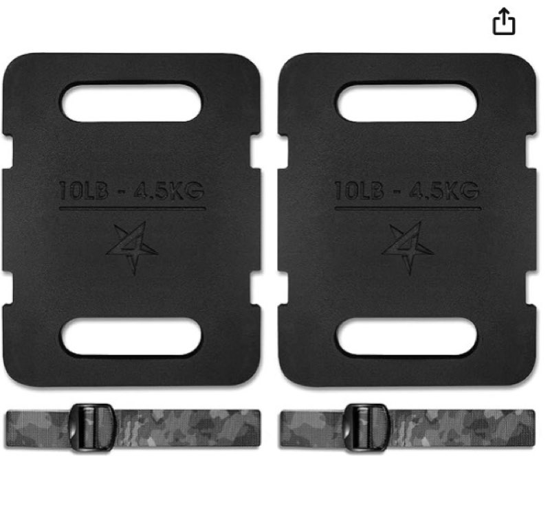 yes4all attachable rucking weight for backpack, cast iron training weight plate with quick-attach strap slots, ergonomic rounded handle for weighted walking, hiking, rucking