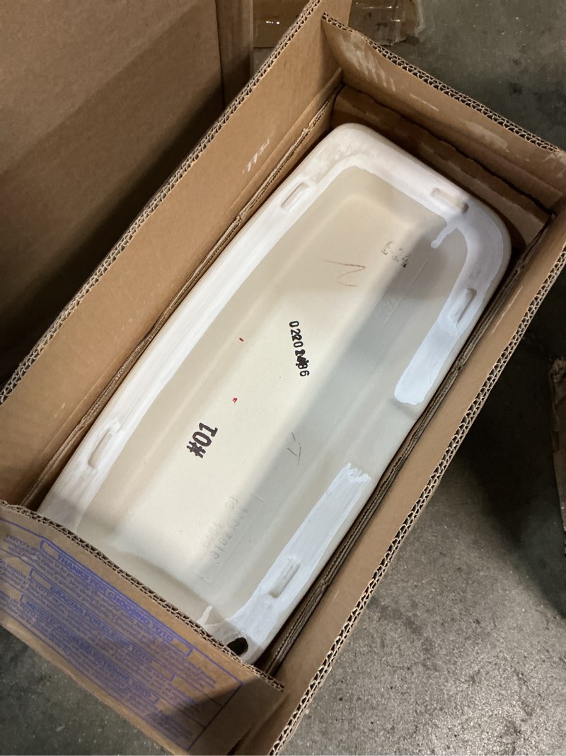 Condition photo showing As Is for toto drake 1.28 gpf toilet tank with washlet+ auto flush compatibility, cotton white - st776ea#01