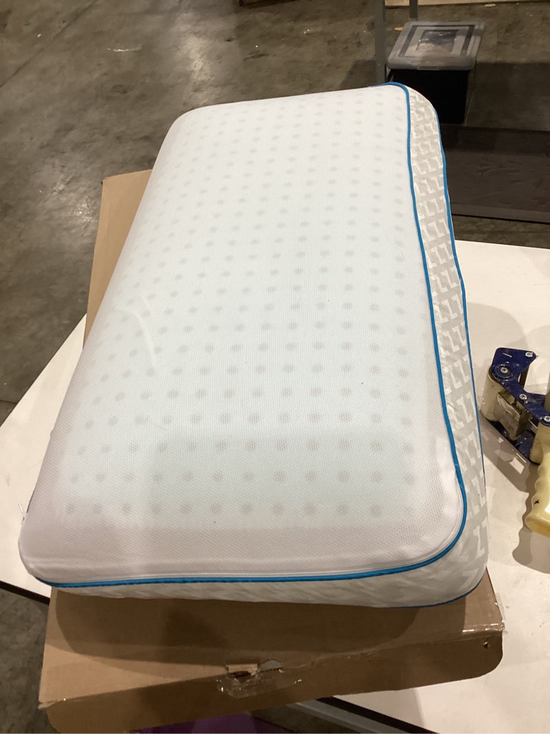 Condition photo showing Good Condition for cooling gel memory foam pillow - 1-pack - king size bed pillows for sleeping - medium-firm - back, stomach and side sleeper pillow - shoulder & back pain relief - washable , bamboo viscose cover king (pack of 1) original white