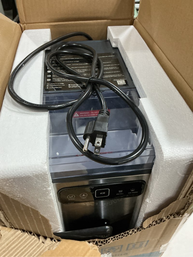 Condition photo showing Good Condition for Aeitto Nugget Ice Maker Countertop, Pellet Ice Machine Soft Chewable Ice 40lbs/Day, One-Click Operation, Auto Self-Cleaning Crushed Ice Makers Stainless with Scoop for Home/Kitchen/Office (Silver)