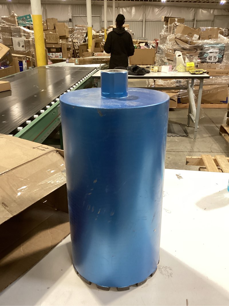 Condition photo showing As Is for SALI Wet Diamond Core Drill Bits 8"/205mm Diameter, 15"/380mm Drilling Depth Concrete Core Drill Bit, 1-1/4-7" Thread Core Bit Turbo Laser-Welded Segments with Rebar, Brick, Block, Masonry, Stone 8 in