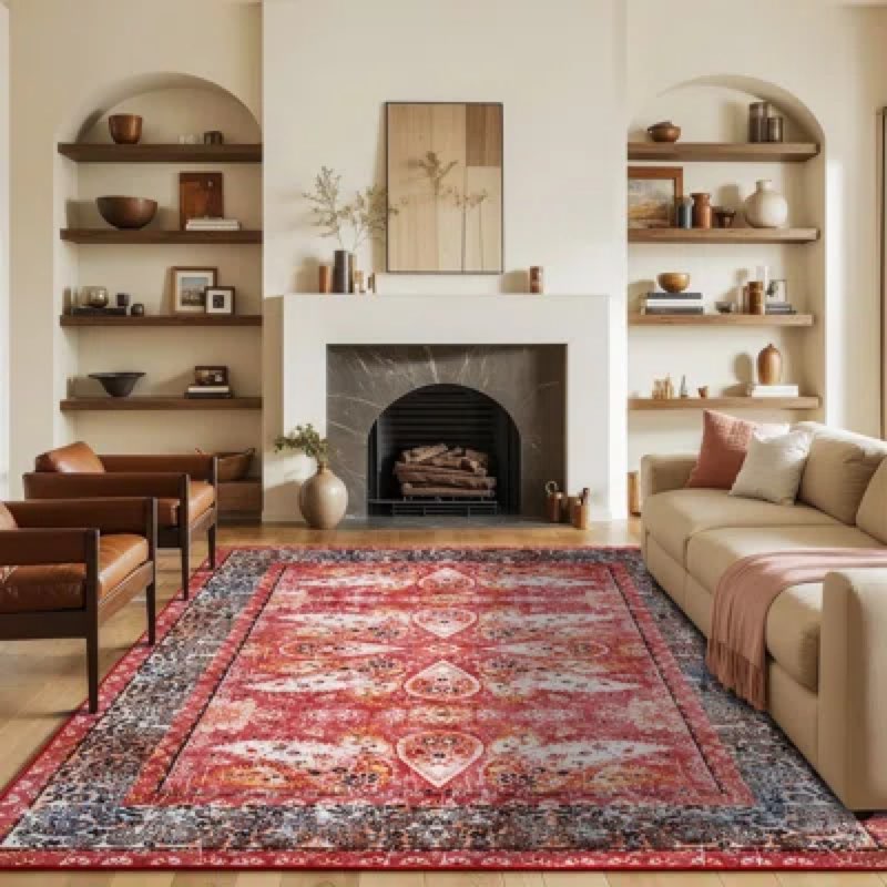 Fillender Large Oriental Floral living room rug