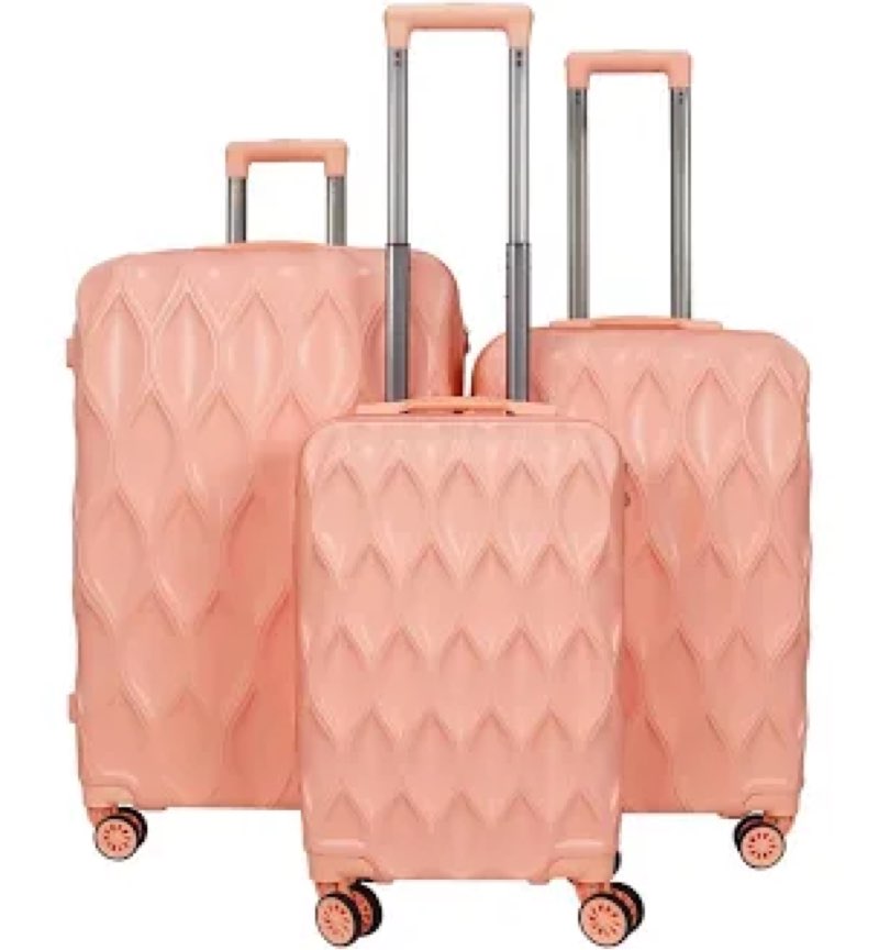 luggage sets 3 piece, 3 piece luggage sets with spinner wheels hardside lightweight luggage 20in 24in 28in. (grey)