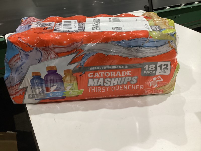 Condition photo showing Good Condition for gatorade thirst quencher, mashups variety pack, cool blue-fruit punch, lemon-lime-orange, glacier freeze-glacier cherry, 12 fl oz (pack of 18)