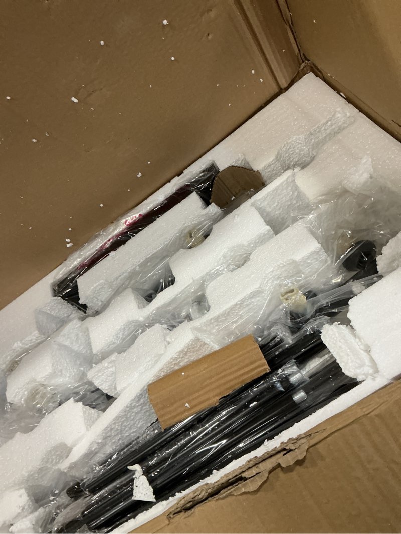 Condition photo showing Good Condition for Lzawvm Linear Chandelier for Dining Room, 22-Lights Modern Sputnik Chandelier with Amber Glass Globe