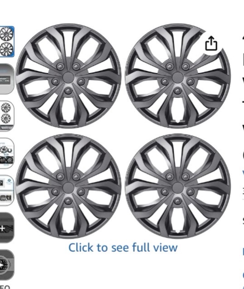 AutoBeeDen 4-Pack Universal Hubcaps Replacement R15 15 inch, Steel Wheel Rim Cover for Most Cars Tru