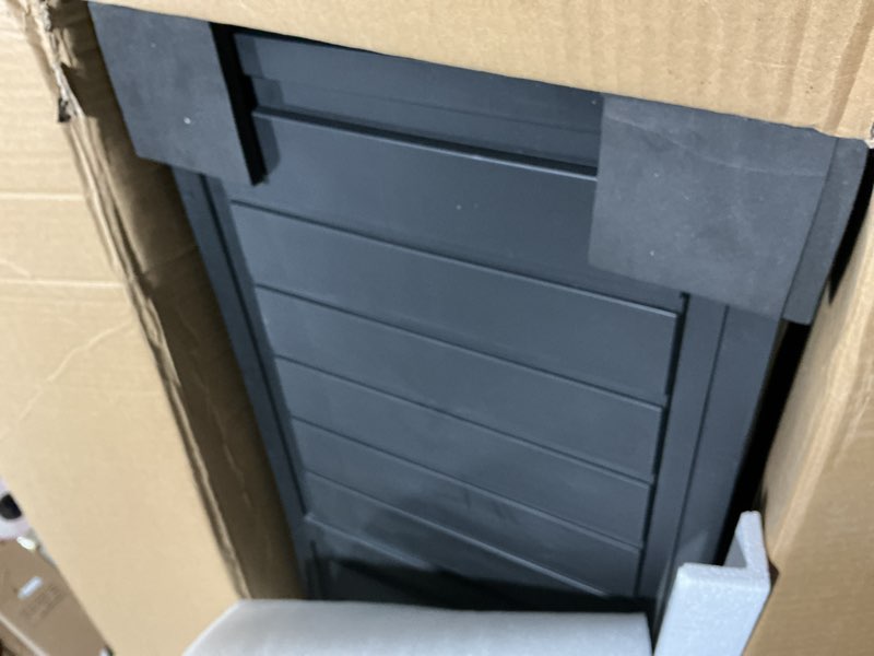 Condition photo showing As Is for 10 Tiers 20-40 Pairs Foldable Shoe Boxes Large Plastic Shoe Storage Rack Collapsible Shoe Organizer for Closet Clear Stackable Shoes Shelf Storage Cabinet with Doors Quick Assembly Black 10 Tiers 40 Pairs Black