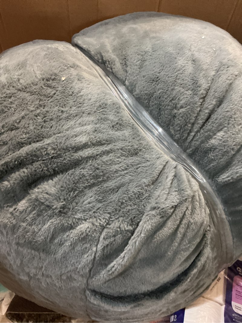 Condition photo showing Good Condition for wsofrlac 3ft bean bag chair, comfy bean bag chairs for adults, luxury velvet memory foam stuffed beans bags with removable cover, adult beanbag chair with filler for living room, bedroom, dark grey 3ft dark grey