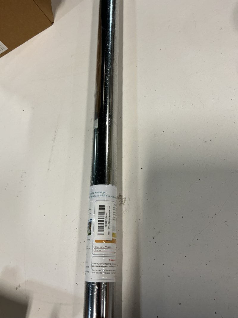 Condition photo showing New/Like New for one way window privacy film sun heat blocking, reflective mirror for glass windows cover, static cling, removable, anti-uv, anti-glare window tint for home, silver, 47.2 inch * 157.4 inch pure silver 47.2 inch * 157.4 inch