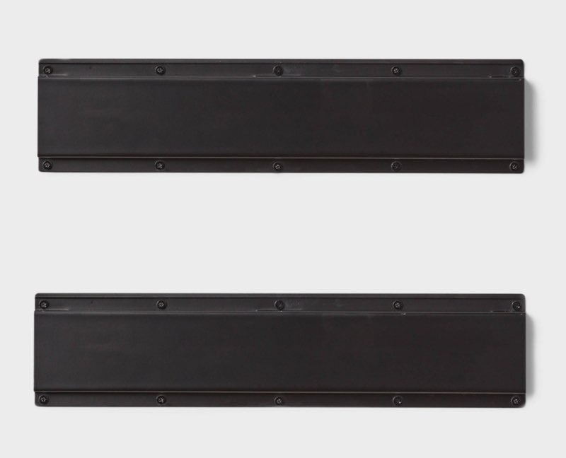 2pk Heavy Duty Rails - Brightroom™: Wall Mounted Garage Storage, Black Steel Utility Rack, 100 lb Capacity, 2 Sets 