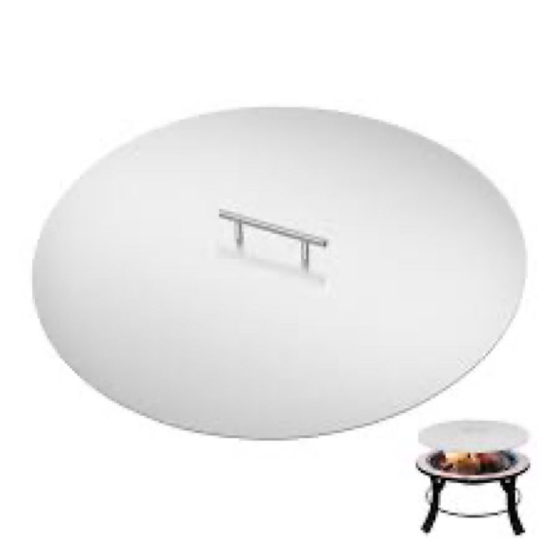 Permade Fire Pit Lid Cover Round - 28" Stainless Steel Rust Resistant Firepit Cover or Table with A 