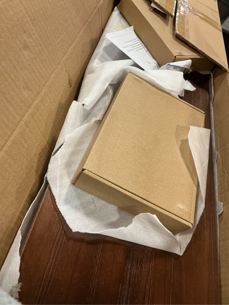 Condition photo showing As Is for 60 inch Long Floating Shelves for Wall,Solid Pine Wood Long Wall Shelves Set of 2,Walnut Color Bookshelf with Retro Iron Brackets for Living Room,Kitchen,Bathroom