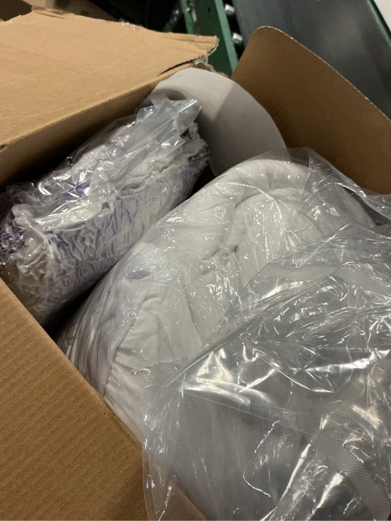 Condition photo showing New/Like New for dual layer 4 inch memory foam mattress topper queen - 2 inch gel memory foam and 2 inch pillow top mattress pad, 7-zone egg crate queen size mattress topper (white) white queen