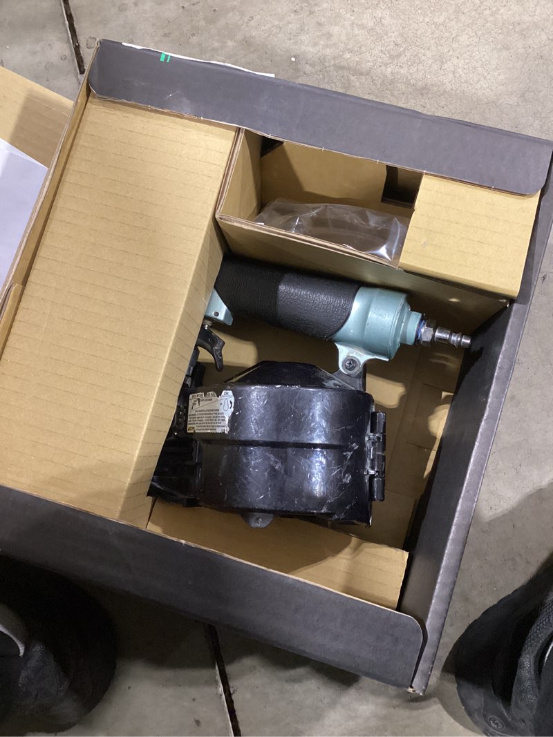Condition photo showing As Is for metabo hpt coil siding nailer  1-1/2 inch to 2-1/2 inch siding nails  side load  tilt bottom magazine (nv65ah2)