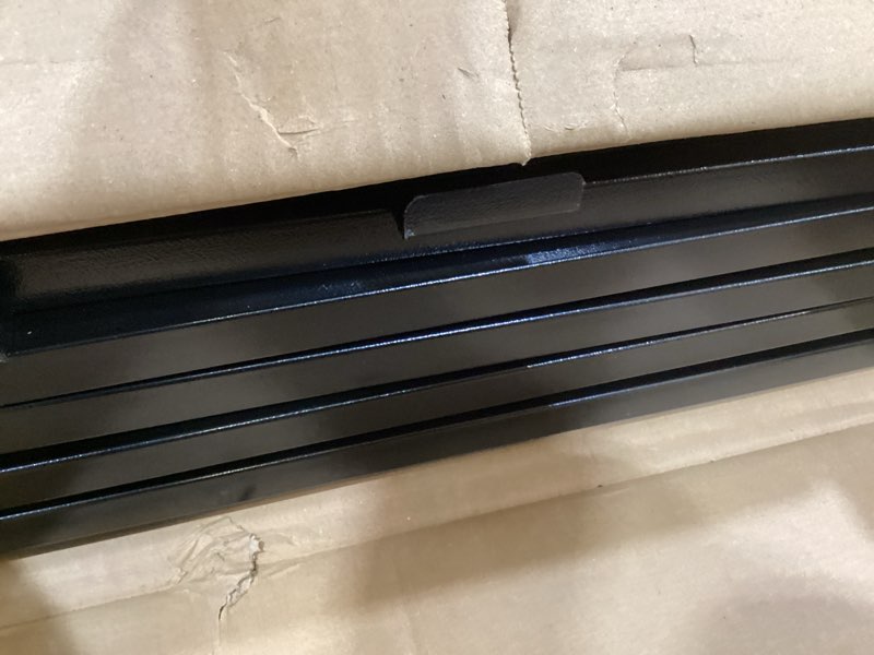 Condition photo showing As Is for portable dj booth,foldable dj table stand with light stand white & black scrim,adjustable dj facade booth station triangle plate metal frame dj table with cable hole for private events, clubs, bars 40*20 light stand