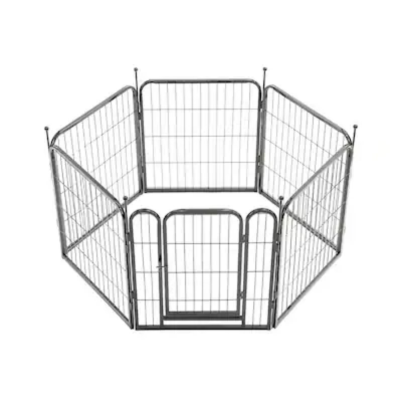 Dog fence black 6 panels 28.54*4.53*40.94 in