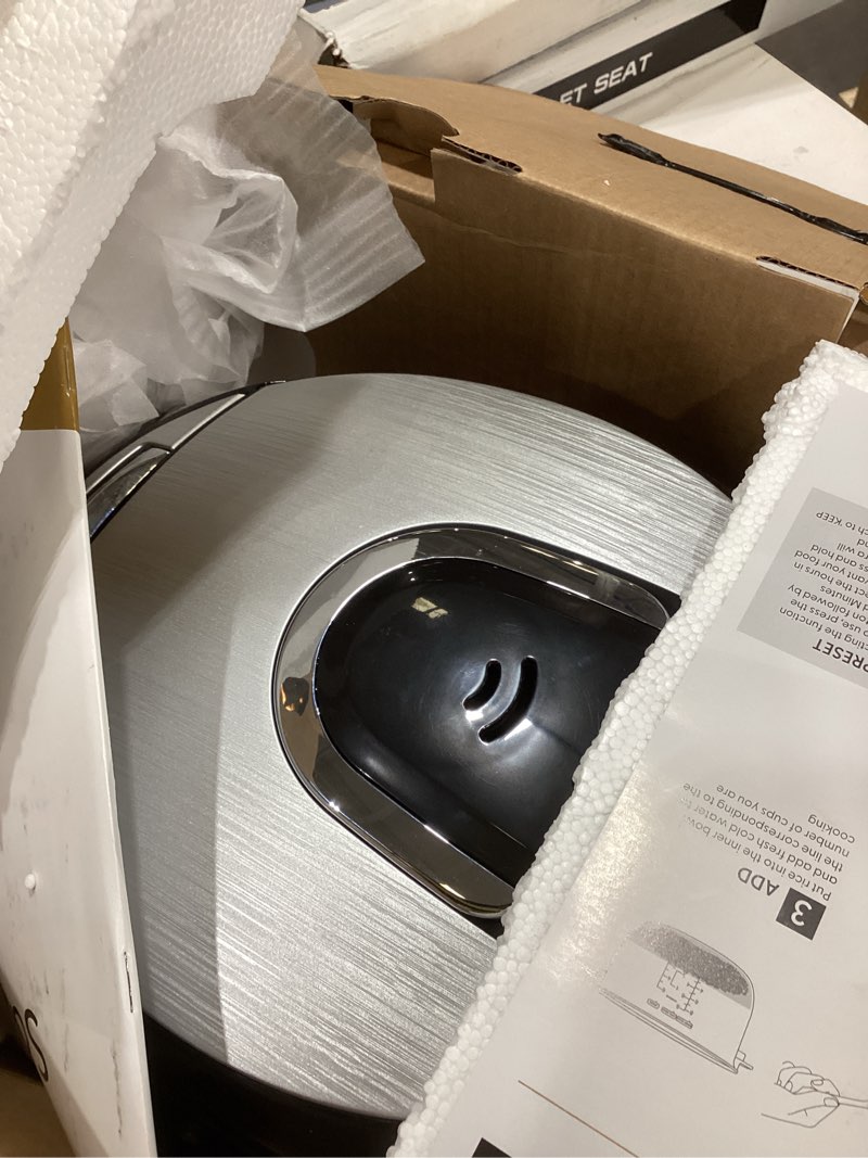 Condition photo showing Good Condition for Yum Asia Sakura Rice Cooker with Ceramic Bowl and Advanced Fuzzy Logic (8 Cup, 1.5 Litre) 6 Rice Cook Functions, 6 Multicook Functions, Motouch LED Display, 120V Power (Black and Silver)