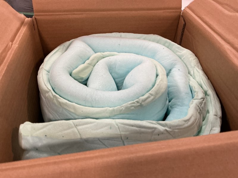 Condition photo showing As Is for FDW | 8" Full Mattress + 2" Cooling Mattress Topper | Gel Memory Foam | Medium Firm Feel | White | with Washable Cover for Cool Sleep and Pressure Relief | Bed in a Box, CertiPUR-US Certified White Full 8" mattress+2" topper