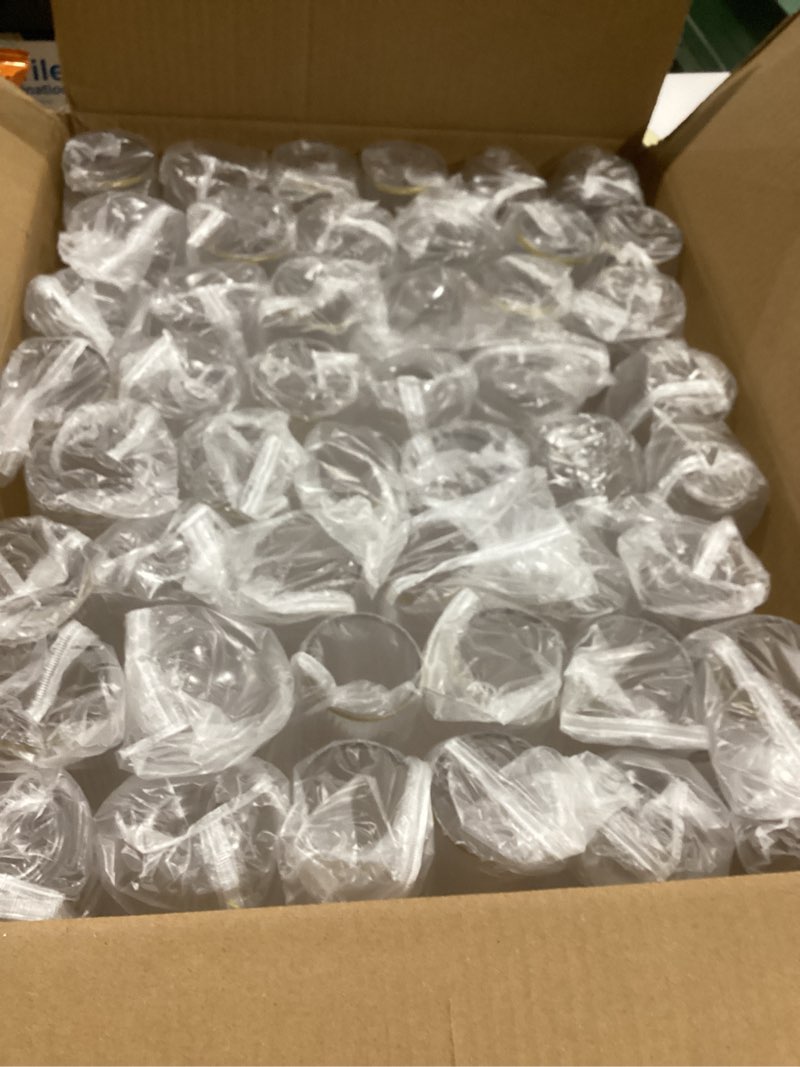 Condition photo showing Good Condition for 48 Pack Plastic Champagne Flutes Stemless 9 Oz, Ribbed Ripple Gold Rim Unbreakable Champagne Glasses, Elegant Durable Shatterproof Recyclable Glasses Ideal for Wedding Parties 9oz 48