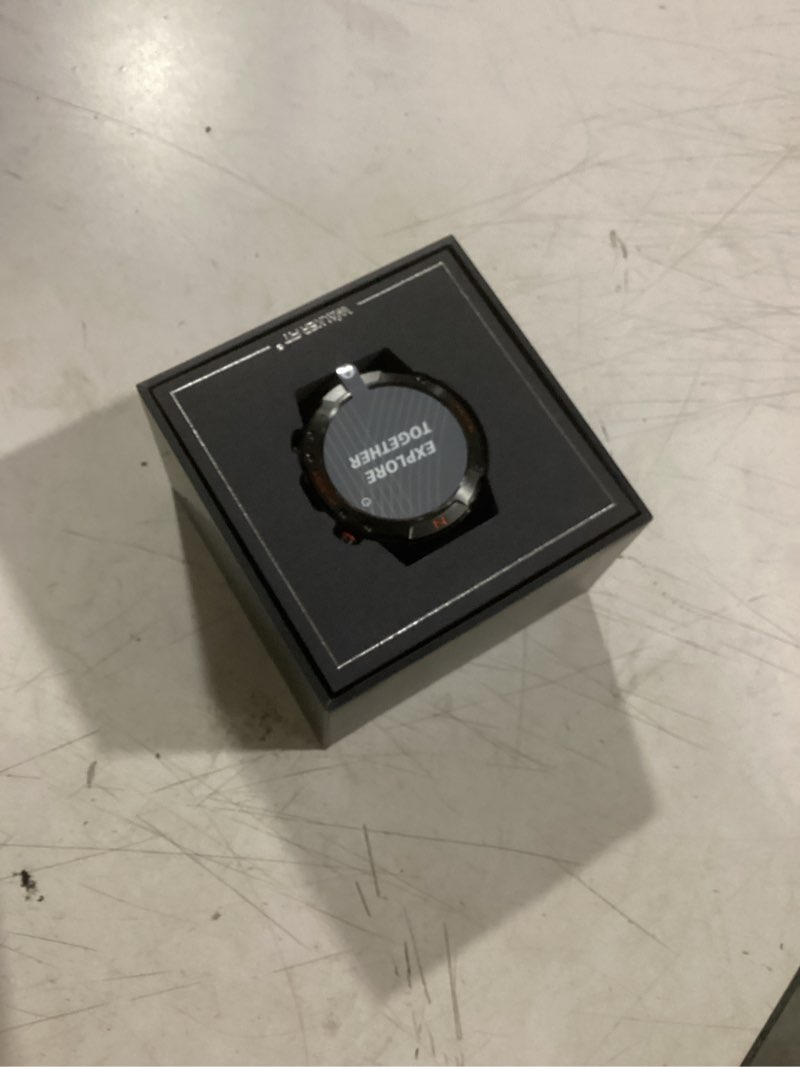 Condition photo showing Good Condition for walkerfit outdoor smart watch for men, 1.43" amoled black silicone band, 5atm waterproof for hiking climbing trail run swim, 170+ sports, compass heart rate spo2, adventure watch for iphone android