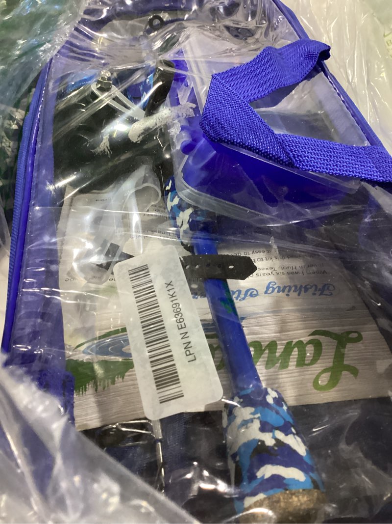 Condition photo showing Good Condition for lanaak kids fishing pole, kids portable telescopic fishing rod set, tackle box and fishing net combo kit, kids fishing gear for boys and girls age 5-10 and youth blue 1.2m or 3.9ft