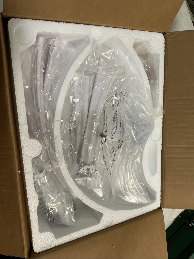 Condition photo showing Good Condition for addlon ceiling fans with lights and remote, 24'' low profile flush mount ceiling fan, 3000–6000k dimmable led fandelier, bladeless crystal fan light for bedroom, kitchen, living room, white white / crystal 24 inch