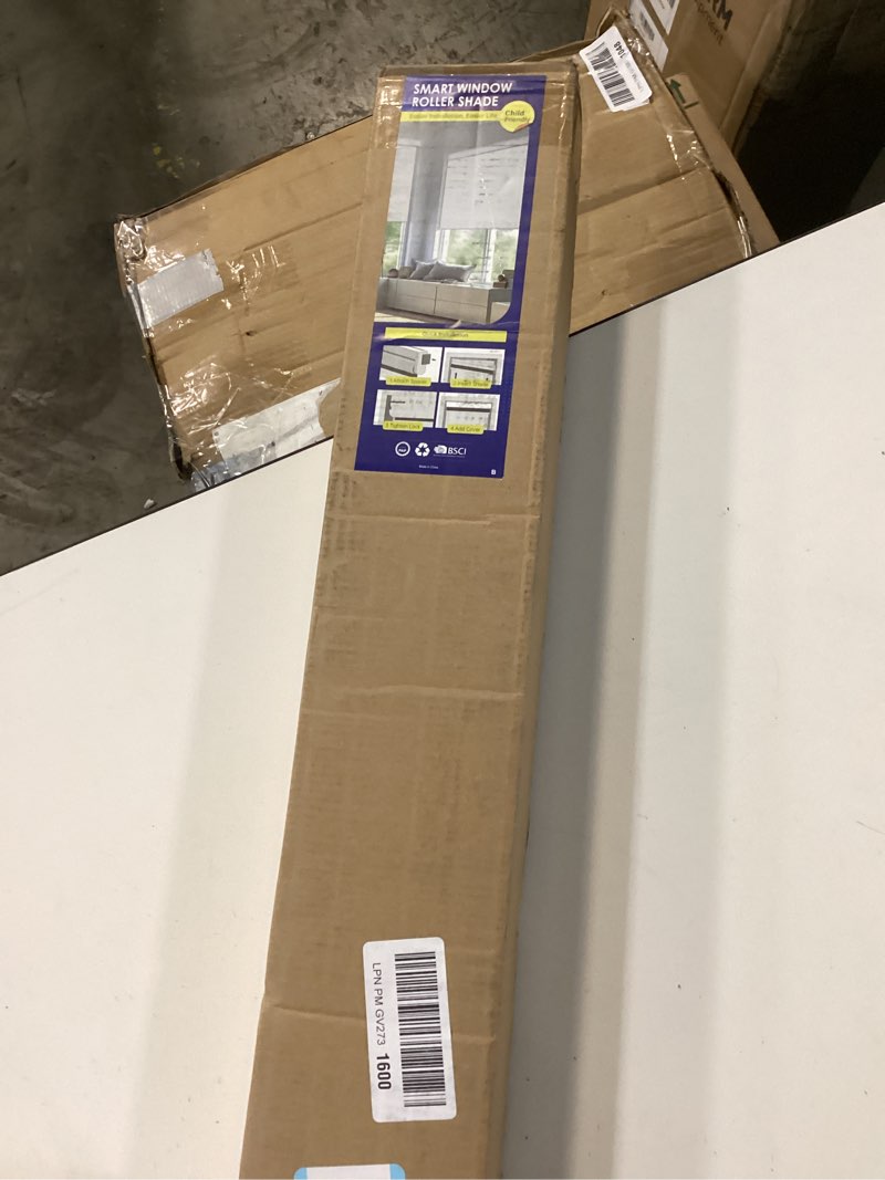 Condition photo showing New/Like New for smart motorized blinds with remote, cordless no-drill automatic roller shades, blackout electric blind for windows, white, 46.5 x 72 46.5"w x 72"h white